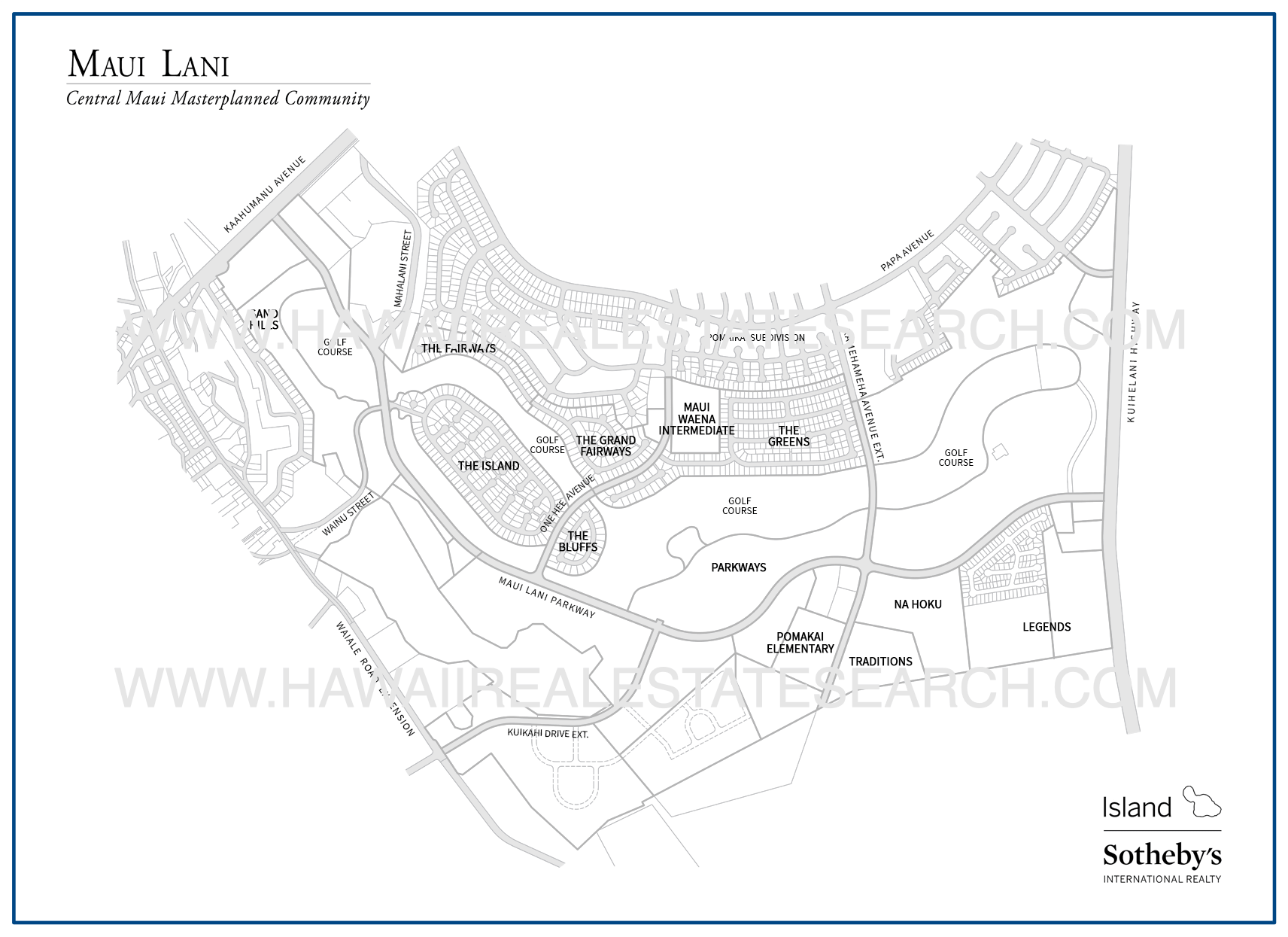 Map of Maui Lani Neighborhood
